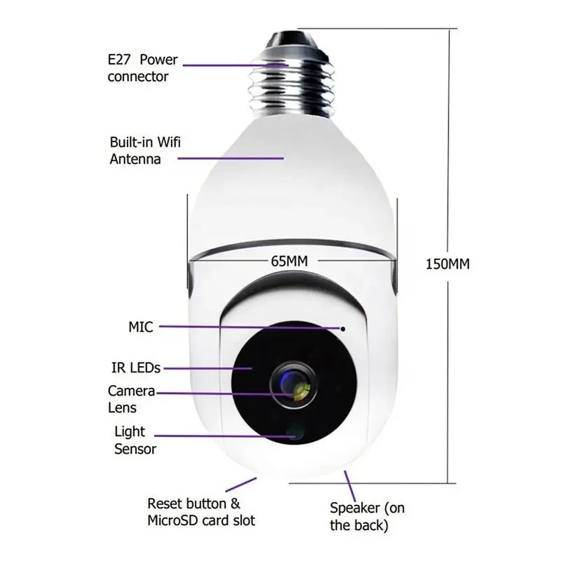 Robot Bulb Cam Security Camera